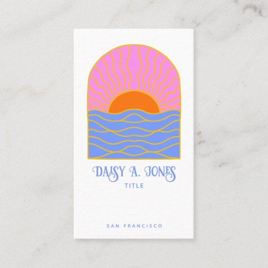 Carte De Visite Sunrise Rétro Boho (Devant)