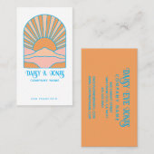 Carte De Visite Sunrise Rétro Boho (Devant / Derrière)