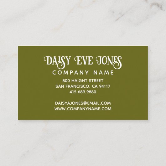 Carte De Visite Sunrise Rétro Boho (Dos)