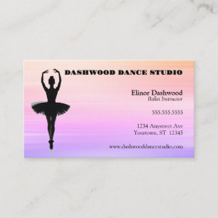 Carte De Visite Sunrise Streaks Dancer Dance Instructeur Ballet