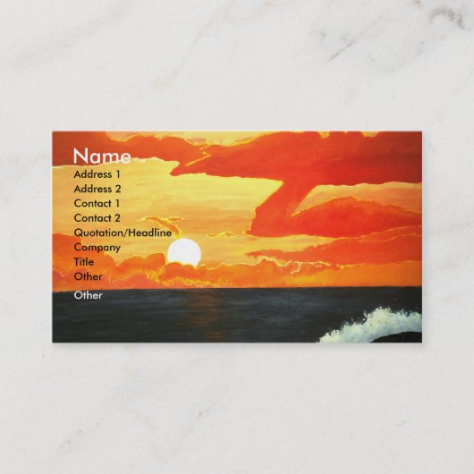 Carte De Visite Sunset Beach West Coast Business Profile Card Art (Devant)
