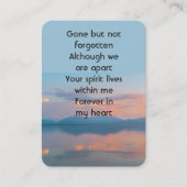 Carte De Visite Sunset Evening Sky Dusk Memorial Pocket Keepsake (Devant)