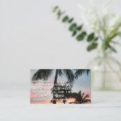 Carte De Visite Sunset Palms Tropical Paysage Photographie (Debout devant)
