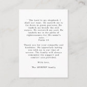 Carte De Visite Sunset & Portrait Photo Memorial Prière Merci (Dos)