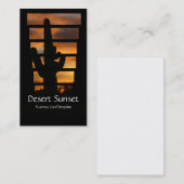 Carte De Visite Sunset Saguaro Cactus - Arizona du désert (Devant / Derrière)