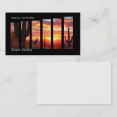 Carte De Visite Sunset Saguaro Cactus - Desert Arizona Business Ca (Devant / Derrière)