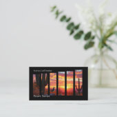 Carte De Visite Sunset Saguaro Cactus - Desert Arizona Business Ca (Debout devant)