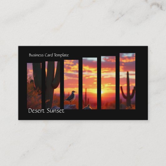 Carte De Visite Sunset Saguaro Cactus - Desert Arizona Business Ca (Devant)