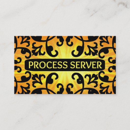 Carte de visite Sunshine Damask du serveur de proc (Devant)