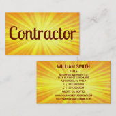 Carte de visite Sunshine de l'entrepreneur (Devant / Derrière)