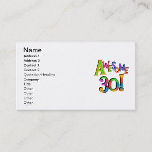 Carte De Visite Super 30 T-shirts et cadeaux d'anniversaire