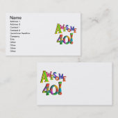 Carte De Visite Super 40 T-shirts et cadeaux d'anniversaire (Devant / Derrière)