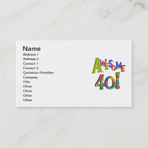 Carte De Visite Super 40 T-shirts et cadeaux d'anniversaire