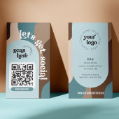 Carte De Visite Super Abstrait Neutrals Social Media QR Code