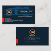 Carte De Visite Super Blue Luxurious Home Builder Architect (Devant / Derrière)