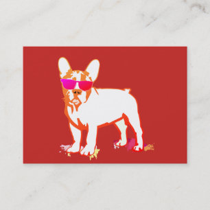 Carte De Visite Super Bouledogue français rouge