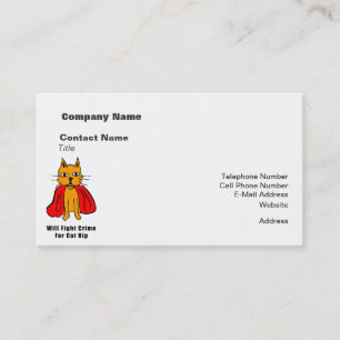 Carte De Visite Super Cat Fight Crime For Catnip ( ajoutez votre n