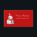 Carte De Visite Super Christmas Snowman Professional<br><div class="desc">Un mignon bonhomme de neige de Noël qui est un peu bavard et joyeux portant un foulard rayé et un casquette de Noël rouge. Festif et amusant.</div>