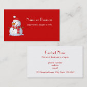 Carte De Visite Super Christmas Snowman Professional (Devant / Derrière)