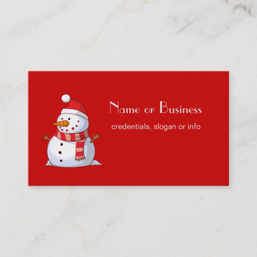Carte De Visite Super Christmas Snowman Professional (Devant)