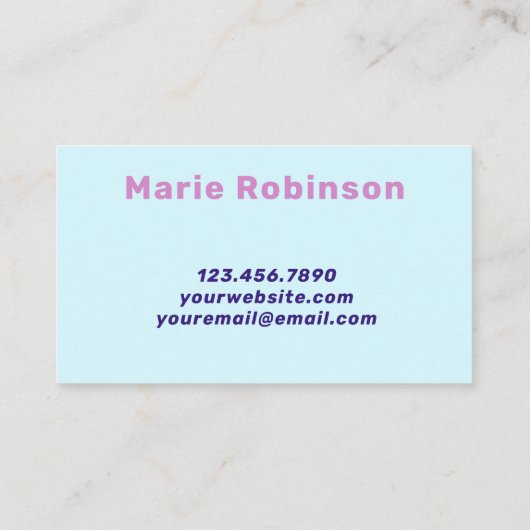 Carte De Visite Super en métal Squigles Pastel Rose Bleu unique (Dos)