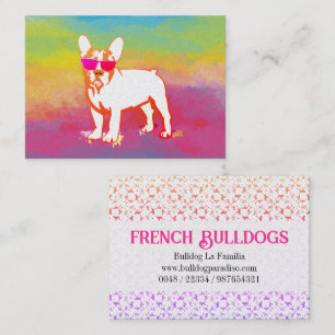 Carte de visite Super Frenchie Bulldog arc-en-ciel