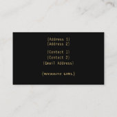 Carte de visite Super Grunge, Or (Dos)