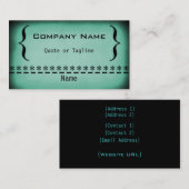 Carte de visite Super Grunge, Vert Bleu (Devant / Derrière)