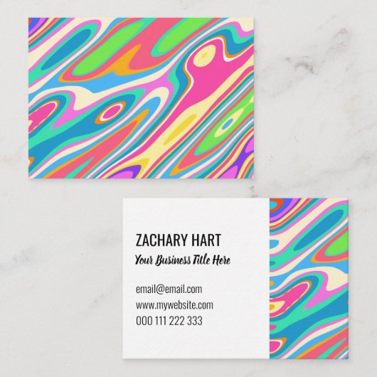 Carte De Visite Super Hipster Retro Rainbow Motif Modèle (Devant / Derrière)