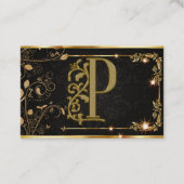 Carte De Visite Super Luxe Noir + Or Monogramme (Devant)