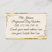 Carte De Visite Super Luxe Noir + Or Monogramme (Dos)