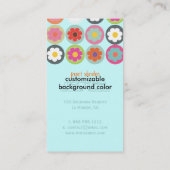 Carte De Visite Super marguerites, turquoise fluorescent (Dos)