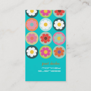 Carte De Visite Super marguerites, turquoise fluorescent