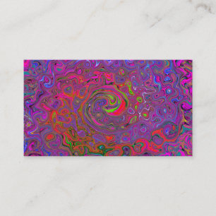 Carte De Visite Super psychédélique Magenta Retro Liquide Swirl