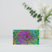 Carte De Visite Super Purple Abstrait Retro Liquid Swirl (Debout devant)