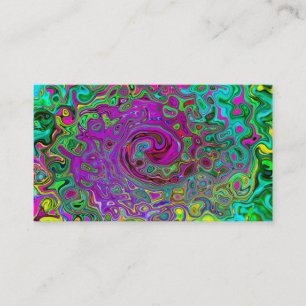 Carte De Visite Super Purple Abstrait Retro Liquid Swirl