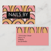 Carte De Visite Super Rainbows Motif rose orange (Devant / Derrière)