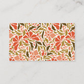 Carte De Visite Super Retro Orange Red Green Botanical tendance (Dos)