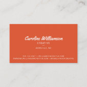 Carte De Visite Super Retro Orange Red Green Botanical tendance (Devant)