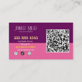 Carte De Visite Super Retro Wavy Lines Social Media Code QR (Dos)