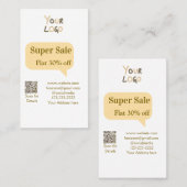 Carte De Visite super sale business discount scan QR code details  (Devant / Derrière)