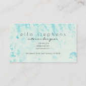 Carte De Visite Superbe aquarelle vert de mer (Dos)