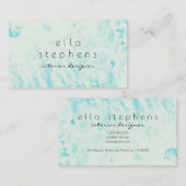 Carte De Visite Superbe aquarelle vert de mer (Devant / Derrière)