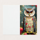 Carte De Visite Superbe Chouette d'hiver complexe faite d'Ornat (Extérieur déplié)