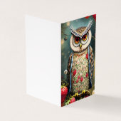 Carte De Visite Superbe Chouette d'hiver complexe faite d'Ornat (Extérieur)