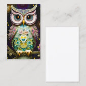 Carte De Visite Superbe Chouette d'hiver complexe faite d'Ornat (Devant / Derrière)