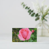 Carte De Visite superbe fleur de rose rose professionnelle (Debout devant)