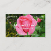 Carte De Visite superbe fleur de rose rose professionnelle (Dos)