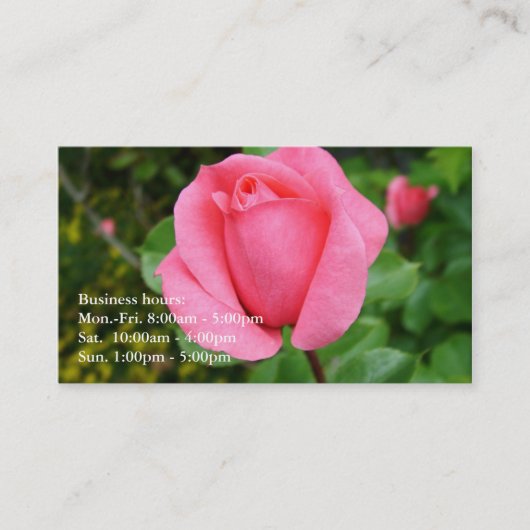 Carte De Visite superbe fleur de rose rose professionnelle (Devant)