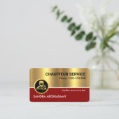 Carte De Visite Superbe Red Gold Line Chauffeur (Debout devant)